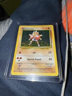 Hitmonchan 7/102 - Base Set Unlimited Holo Rare Vintage WOTC 1999 Pokemon TCG - Image 1