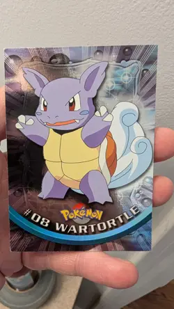 Wartortle #08 Holo Foil 1999 Pokemon Topps Black Logo Series 1 TV Animation NM - Image 1