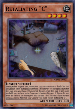 YUGIOH RETALIATING "C" SUPER RARE OP04-EN007 NEAR MINT - Image 1