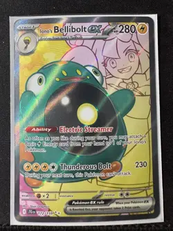 Pokemon TCG Iono's Bellibolt EX Full Art Ultra Rare Holo Card 172/159 - Image 1