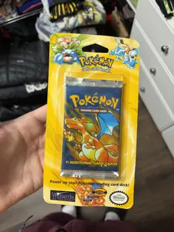 Pokemon TCG Base Set Booster Blister Pack Potential Shadowless Charizard - Image 1