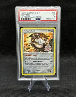 Pokemon 2008 Diamond & Pearl Legends Awakened Cosmos HEATRAN Holo #30 PSA 5 - Image 1