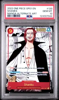 One Piece TCG Shanks OP01 Romance Dawn Manga Alt Art PSA 10 (OG) - Image 1