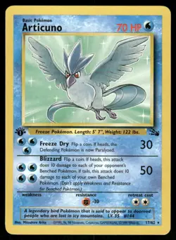 Pokemon Cards Articuno 17/62 1ST EDITION Fossil Rare WOTC NM - Image 1