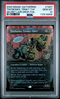 2023 MTG SECRET LAIR DROP FOIL #1407 TINYBONES, TRINKET THIEF PSA 10 - Image 1