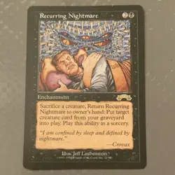 Magic: The Gathering Recurring Nightmare Enchantment Exodus Rare Regular 72 1998 - Image 1