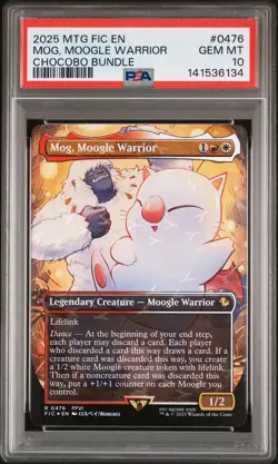 2025 MTG FINAL FANTASY COMMANDER CHOCOBO BUNDLE #0476 MOG, MOOGLE WARRIOR PSA 10 - Image 1