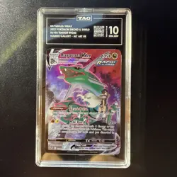 FREE SHIPPING RAYQUAZA VMAX 2022 SILVER TEMPEST TRAINER RARE TG20/TG30 TAG 10 - Image 1