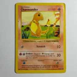 Pokemon TCG Charmander Shadowless Common Base Set 46/102 WOTC Vintage 1999 - Image 1