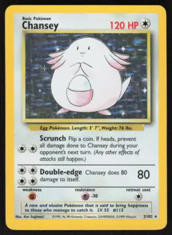 Pokemon TCG Base Set #003/102 Chansey LP - Image 1