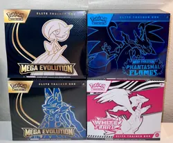 Pokemon Mega Evolution Elite Trainer Box Set, White Flare, Phantasmal Flames ETB - Image 1