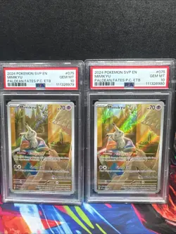 LOT OF 2: POKEMON PALDEAN FATES POKEMON CENTER ETB PROMO SVP #075 MIMIKYU PSA 10 - Image 1
