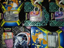 Pokemon TCG Trading Card Game Bundle mystey Tin Large 350+ With Holos! - Image 1