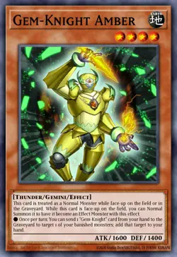 Gem-Knight Amber - HA06-EN033 Super Rare | Yu-Gi-Oh! Card - Image 1