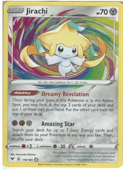Jirachi 119/185 Amazing Rare Pokemon SWSH-04 Vivid Voltage - Image 1