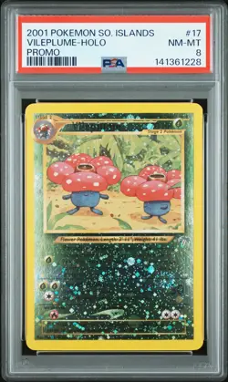 2001 POKEMON SOUTHERN ISLANDS PROMO #17 VILEPLUME-HOLO PSA 8 - Image 1