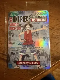 Bandai Namco One Piece CCG Monkey.D.Luffy US Voyage Promo Foil Card P-055 - Image 1