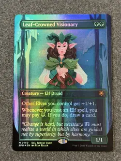 Leaf-Crowned Visionary SPG MTG 140 ECL BORDERLESS MYTHIC FOIL M/NM Lorwyn - Image 1
