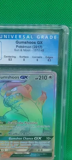 CGC 8 Gumshoos GX Secret Rare 157/149 Holo 2017 Pokemon Sun & Moon RAINBOW RARE - Image 4