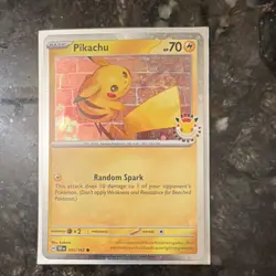 Pokemon TCG Pikachu Pokemon Day Promo Cosmo Holo 051/162 Misc HP70 English Swirl - Image 1