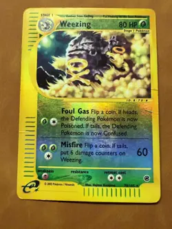 Pokemon TCG Weezing 70/165 Reverse Holographic Rare Expedition Base Set LP/MP - Image 1