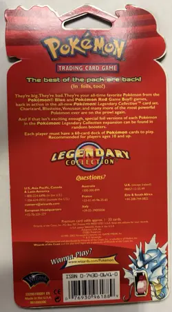 2002 Pokemon Legendary Collection Blister Pack Booster Vintage WOTC W/ Acrylic - Image 2