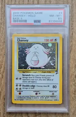 Base Set 2 Chansey Holo (PSA 8.5) 3/130 Pokemon Card WOTC 1999 - Image 1