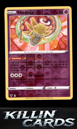 Reverse Holofoil Shedinja 066/185 Pokemon Rare SWSH04: Vivid Voltage Card NM - Image 1
