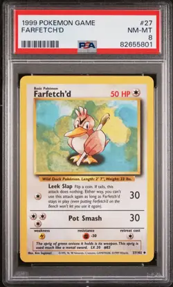 PSA 8 Farfetch'd 27/102 - Base Set - Pokemon Card 1999 MINT - Image 1