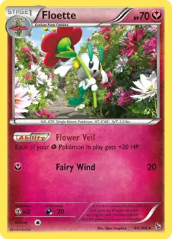 Floette 64/106 Flashfire Pokemon Card NM - Image 1