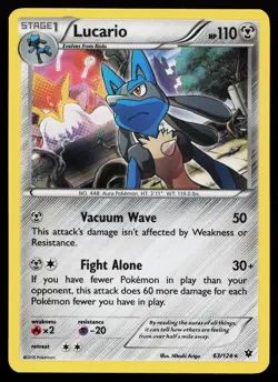 Lucario 63/124 Holo Rare XY - Fates Collide Pokemon Card - Image 1
