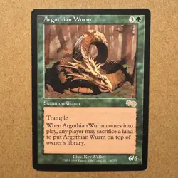 MTG ~ Argothian Wurm ~ UZ Urza's Saga ~ 1998 ~ #236 ~ Rare Green ~ English ~ MP - Image 1