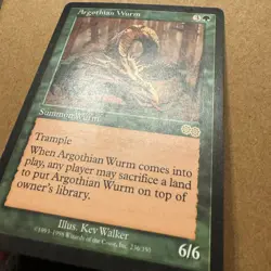 MTG ~ Argothian Wurm ~ UZ Urza's Saga ~ 1998 ~ #236 ~ Rare Green ~ English ~ MP - Image 4