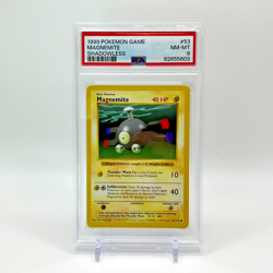 Shadowless Magnemite 53/102 Base set Graded PSA 8 Near Mint Pokemon 1999 - Image 1