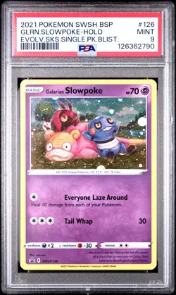 2021 POKEMON SWSH BLACK STAR PROMO #126 GALARIAN SLOWPOKE-HOLO PSA 9 - Image 1