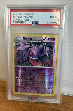 POKEMON GENGAR XY GENERATIONS REVERSE HOLO RARE #35/83 PSA 8 NM-MINT - Low Pop - Image 1