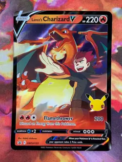 Lance's Charizard V SWSH133 NM Promo SWSH Black Star 2019 Pokemon TCG - Image 1