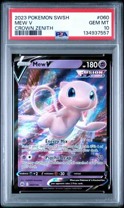2023 Pokemon SWSH Crown Zenith Mew V #060/159 PSA 10 GEM MINT - Image 1