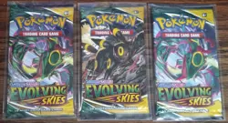3x Pokemon Evolving Skies Sealed Pack Lot of 3 - TCG - Image 4