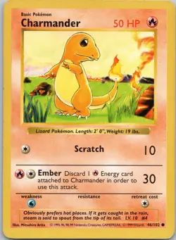 Pokemon TCG Charmander Base Set Shadowless 46/102 - Image 1