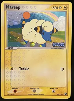 Pokemon 2005 Mareep Ex Unseen Forces Holo 62/115 - Image 1