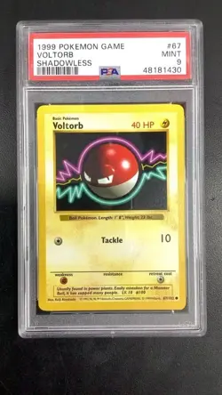 1999 Pokemon Game 67 Voltorb Shadowless PSA 9 - Image 1