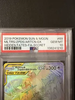 Pokemon TCG - Hidden Fates - Moltres & Zapdos & Articuno GX - 69/68 - PSA 10 - Image 4