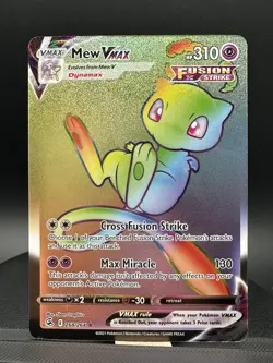 2021 Pokemon Fusion Strike 268/264 Mew VMAX Secret Rainbow Rare Near Mint OC - Image 1