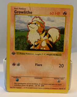 Growlithe 28/102 1st Edition Base Set WOTC Vintage Pokemon Card - Image 1