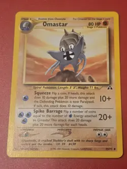 Pokemon Neo Discovery 43/75 Omastar Card - Image 1
