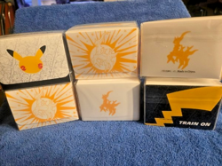 Lot of 6 Pokemon Inspired Card Deck Boxes Hook & Loop Closure with Dividers New - Image 1