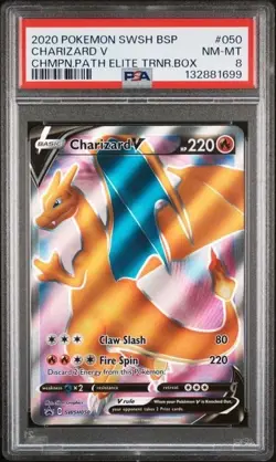 CHARIZARD V #050 PSA 8 • 2020 POKEMON SWSH CHAMPION'S PATH ETB PROMO - Image 1