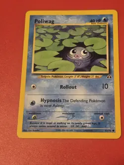 Pokemon TCG Poliwag Neo Discovery 62 Regular Unlimited Common LP - Image 1