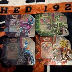 Pokemon TCG Paradox Destinies & Clash Tins - Variety Lot Of 4 - Image 1